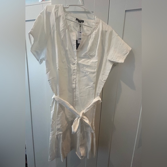 Saks Fifth Avenue White Belted Linen Dress - US Women’s Size XL - Picture 2 of 7